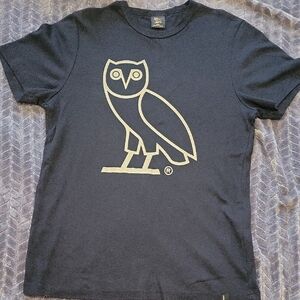 OVO Navy Blue Short Sleeve Tee with Owl Logo